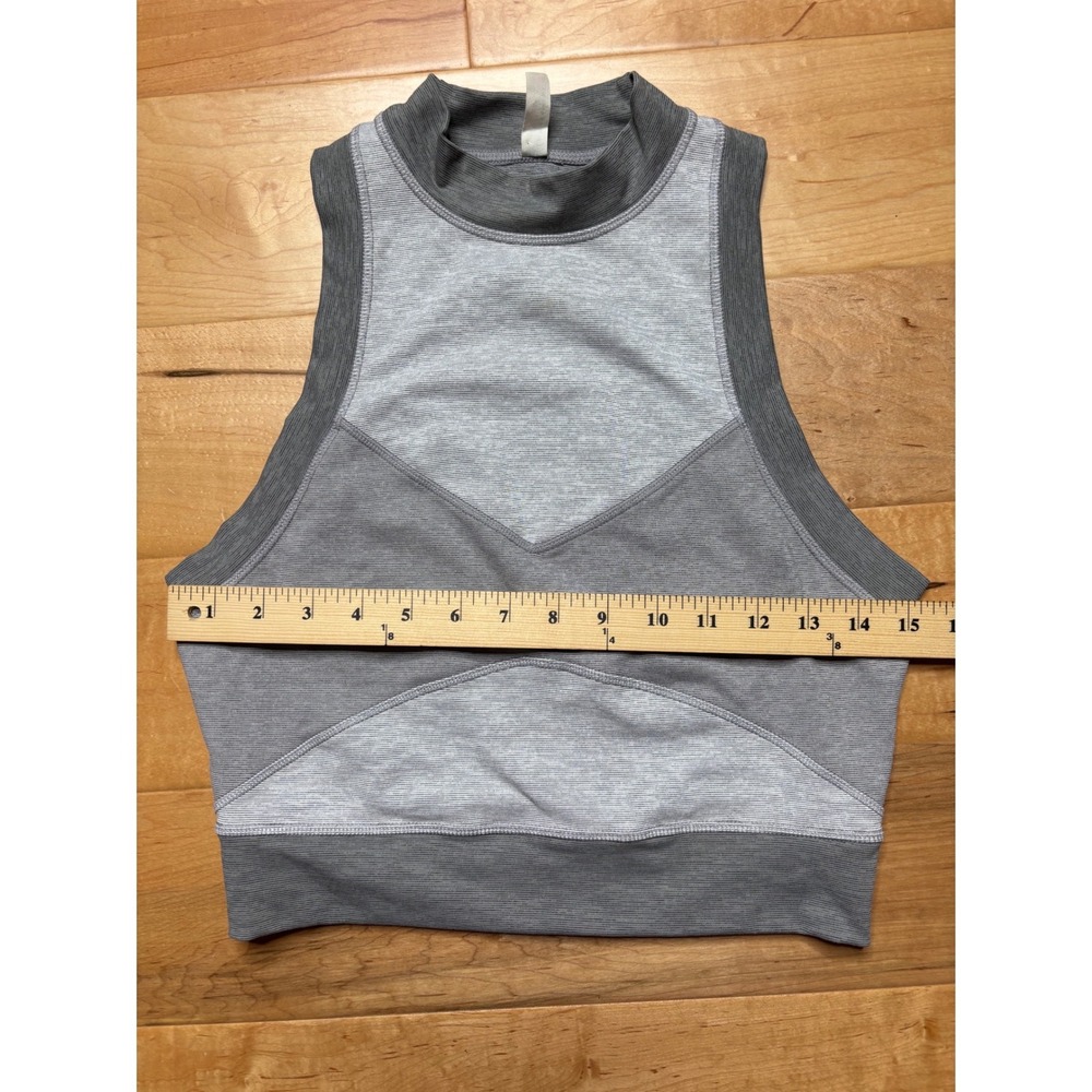 FP Movement Crop Top Women XS Gray Space Dye Seamless Mock Neck Active Tank - Picture 6 of 8